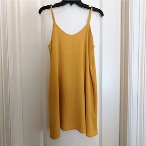 B_Envied Chiffon Cami Mini Dress, Mustard, Size S